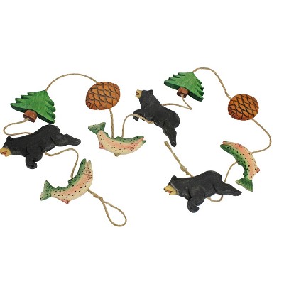 Beachcombers 49" Wood Black Bear Fish Garland