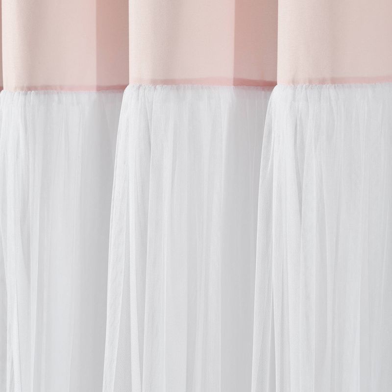 Set of 2 (84"x40") Tulle Skirt Colorblock Light Filtering Window Curtain Panels - Lush Décor, 4 of 11