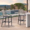 PURPLE LEAF 2 Pieces Bar Stools Patio Modern Rattan Barstools Aluminum Woven Tall Bar Chairs with Cushions for Outdoor Kitchen Island Garden - 2 of 4
