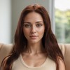 Unique Bargains Women's Straight Long Hair Wig 4x4in 180 Real Human Hair Deep Brown 1 Pc - 2 of 4