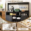 47" Farmhouse Buffet Sideboard Cabinet with Power Outlets Coffee Bar Cabinet with Storage - 2 of 4