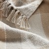Americanflat 50x60 Throw Blanket - Soft and Breathable Cotton Throw Blanket for Couch, Bed, Chair - Camel and Beige Plaid Blanket - 3 of 4