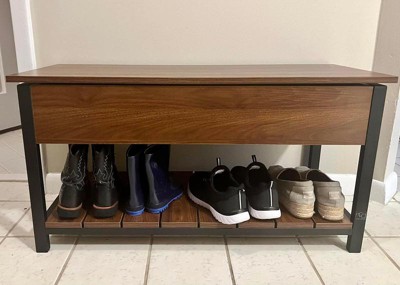 Tona 6 Pair Shoe Storage Cabinet with Bench by Ruumstore Walnut