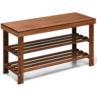 Hastings Home 3-tier Bamboo Shoe And Boot Rack Bench With Seat Storage -  Natural Wood : Target