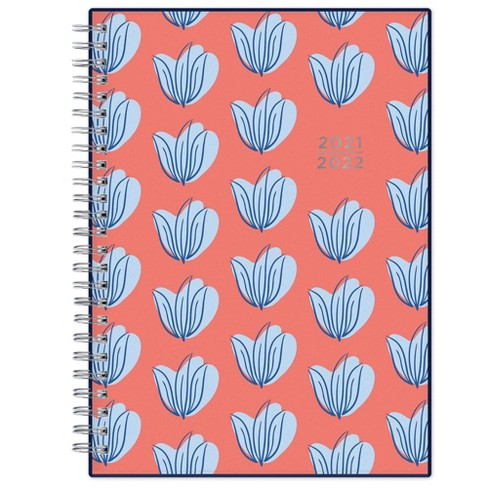 2021 22 Academic Weekly Monthly Planner 5 875 X 8 625 Coral Leaves Senn And Sons Target