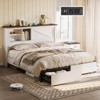AMERLIFE 47.2" H Bed Frame with Bookcase Headboard, Charging Station, 2 Drawers - 3 of 4
