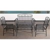 Courtyard Casual Black Steel French Quarter Outdoor 4 pc Metal Seating Group - 2 of 4