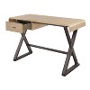 PAGED Home Office Desk 47.5" L Simple Modern Writing Desk with 3 Sockets and Wooden Desktop for Study - 3 of 4