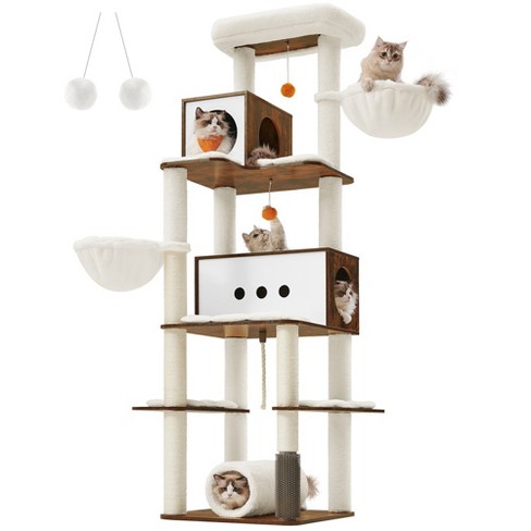 Feandrea Cat Tree 77.5 inch Tall Modern Cat Tower Multi level Cat Condo For Indoor Cats Target