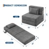 GustoWave 4-in-1 Folding Sofa Bed & Chair Bed - Convertible Sleeper, Fold Out Single Sofa Couch with Pillow, Corduroy Floor Lounge, Dark Grey - 2 of 4