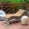 ARTPLAN Outdoor Chasie Lounge Tufted Thick Cushion with Ties,Replacement Wicker Chair Cushion for Paito Fruniture,72x22x4inches - 2 of 4