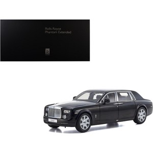 Rolls Royce Phantom EWB (Extended Wheelbase) Diamond Black 1/18 Diecast Model Car by Kyosho - 1 of 3