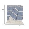 HomeRoots Blue Woven Cotton Striped Throw Blanket - 3 of 4