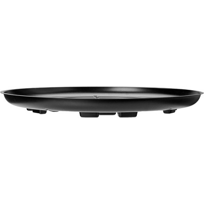 Black Plastic Plant Saucer with Drainage, 15-inch