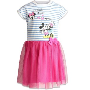 Disney Minnie Mouse Mickey Mouse Rainbow Tulle Dress Toddler to Big Kid - 1 of 4