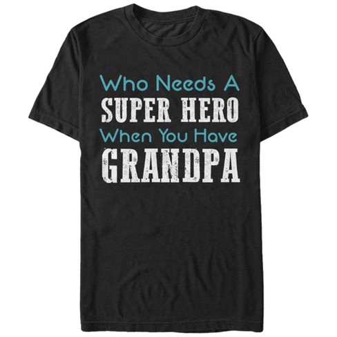 Men's Lost Gods Superhero Grandpa T-Shirt - Black - Small