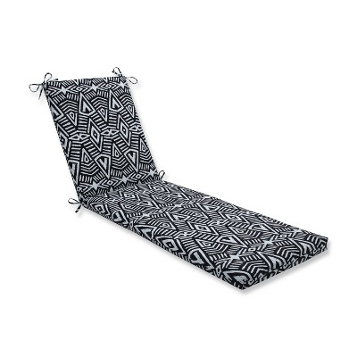 80" x 23" x 3" Geometric Dimensions Chaise Lounge Outdoor Cushion Black - Pillow Perfect