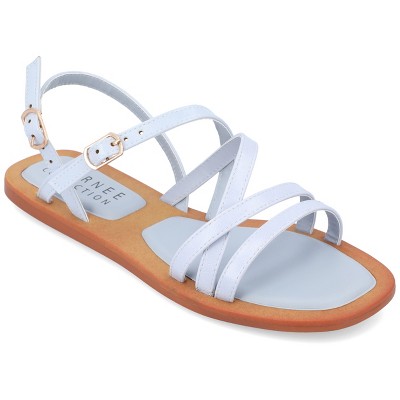 Journee Collection Womens Ennid  Buckle Flat Sandals