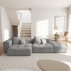 WJShome 119" Cloud Couch Modular Sectional Sofa with Ottoman,Linen Deep Seat with Pillows Convertible Sofafor Living Room, Bedroom and Apartment, - 2 of 4