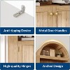 72 Inch High Arched Pantry with Doors, 5 Tier Kitchen Pantry with Adjustable Shelves and Gold Handles, Wood Dining Room Storage Cabinet - 3 of 4