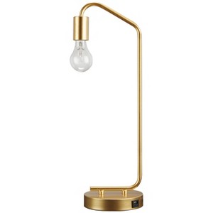 Covybend Metal Desk Lamp Gold - Signature Design by Ashley: Modern Accent, USB Port, No Shade, UL Listed - 1 of 3