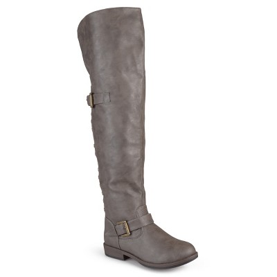 Journee Collection Womens Kane Stacked Heel Over The Knee Boots