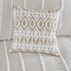 Gracie Mills Randall Embroidered Cotton Square Pillow - One Size - Taupe - 3 of 3
