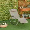 Outsunny Rocking Chair, Zero Gravity Patio Chaise Garden Sun Lounger, Outdoor Reclining Rocker Lounge Chair with Detachable Pillow for Lawn, Patio or Pool - 2 of 4