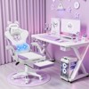 Hoffree Cute Pink Gaming Chair Girls Ergonomic Desk Chair with Footrest & Massage Lumbar - 2 of 4