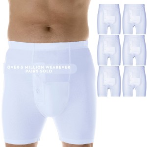 6-Pack Wearever Men's Reusable Incontinence Boxer Briefs - 1 of 4