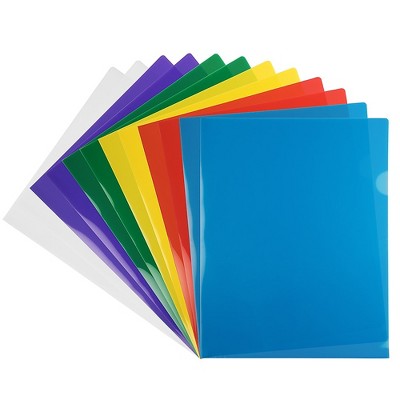 JAM Paper Plastic Sleeves 9" x 12" Assorted Colors 12/Pack 380SASST