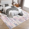 Striped Machine Washable Area Rug 9x12 Large Area Rug Stain Resistant Carpet Contemporary Carpet Non Slip Low Pile Soft Folding Floor Cover - 2 of 4