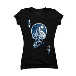 Junior's Design By Humans Ace Of Spaces By StevenToang T-Shirt - 1 of 3
