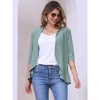INSPIRE CHIC Women's 3/4 Sleeve Dressy Neck Ruffle Open Front Casual Eyelet Cardigans - 3 of 4