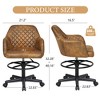 VECELO Drafting Chair with Adjustable Height PU Swivel Stool with Lumbar Support - 2 of 4