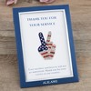 Anna-Kaci Flag Peace Sign Red White Blue Brooch Pin with Patriotic Gift Message Card & Envelope Jewelry Gifts - 3 of 4