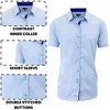 Galaxy By Harvic Men's Short Sleeve Slim Fit Button Down Dress Shirt-2 Pack - 3 of 4