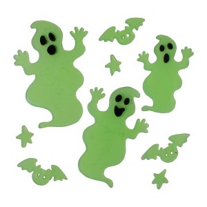 Northlight Glow In The Dark Ghost Halloween Gel Window Clings - 9pc - 1 of 2