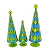 Cody Foster 14.5 Inch Diamond Trees Blue Green Christmas Decorative Tree Set , Christmas Decor Mid Century Style Reflective (3PC) - 4 of 4