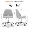 FONTOI Task and Office Chairs, Office Chair with Cross-Leg and Adjustable Height, Armless Swivel for Home Office, Gray, 20.4"*22.8"*29.3" - 3 of 4