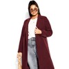Women's Plus Size Effortless Chic Coat - oxblood | CITY CHIC - 2 of 4