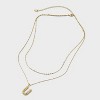 14K Gold Dipped Cubic Zirconia Duo Initial Multi-Strand Necklace - A New Day™ Gold - 2 of 4