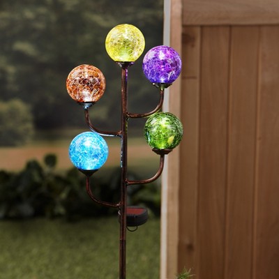 Lakeside Colorful 5-Light LED Solar Stake Decoration - Lighted Garden Accent