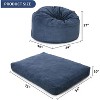 Convertible Bean Bag Chair Bed for Adults - Oversized Floor Mattress & Lounge Chair with Removable Washable Cover - 2 of 4