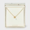 14K Gold Plated Cubic Zirconia Pearl Charm Pendant Necklace - A New Day™ Gold - 3 of 4