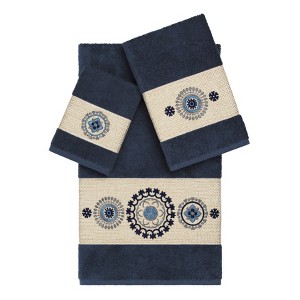 Linum Home Textiles 100% Turkish Cotton ISABELLE Embellished Towel Set - 1 of 4