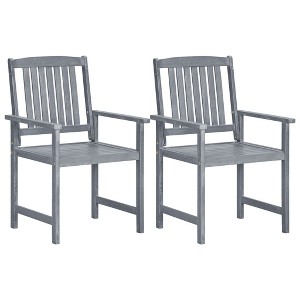 vidaXL Patio Chairs 2 pcs Gray Solid Acacia Wood - 1 of 4