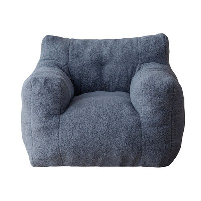 MAXYOYO Faux-Shearling Bean Bag Chair, Boucle Tufted Bean Bag Sofa, Living Room Bean Bag Couch for Adults Kids, Dusty Blue