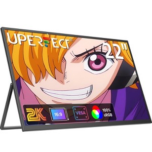UPERFECT 22" Portable Monitor, 1080P IPS Display w/ USB-C & HDMI, External Screen for Laptop, PC, Phone, Work & Entertainment - 1 of 4
