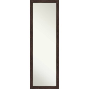 17" x 51" Non-Beveled Fresco Dark Walnut Wood on The Door Mirror - Amanti Art: Wall Mount - 1 of 4